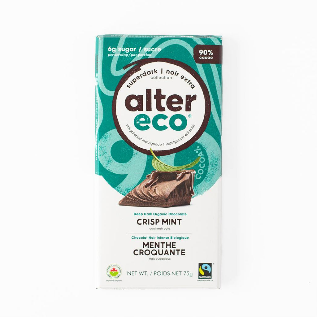 Chocolat noir à la menthe 90 % 75g